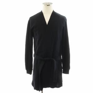 ガウンコート ミドル丈 切替 ウール アウター 44 黒 ブラック AM17D-G08 /AN40