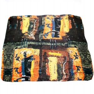 スカーフ ストール 総柄 オレンジ マルチカラー /YM