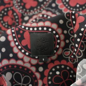 Pretty Green シャツ バンドカラー 長袖 ペイズリー柄 1 赤 レッド 黒 ブラック A78MJ-5450-9333