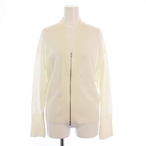 ドライレーヨン ジップアップカーディガン 長袖 リネン S 白 12-02-11-02705 /BM