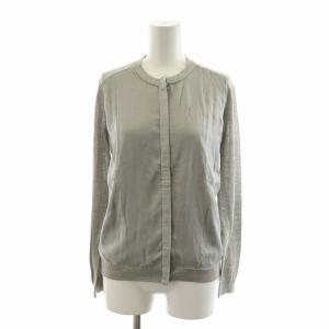 カーディガン ニット 長袖 絹 シルク 38 グレー 13-02-44-02001 /NQ