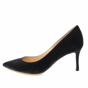 Gianvito Rossi GIANVITO 70 パンプス スエード ポインテッドトゥ 34.5 21.5cm 黒 26770 /TK