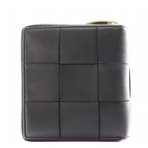 BOTTEGA VENETA マキシ イントレチャート 二つ折り財布 ブラック