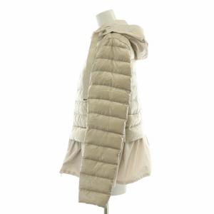 HERNO ダウンジャケット フリル フード 38 ベージュ PI001648D