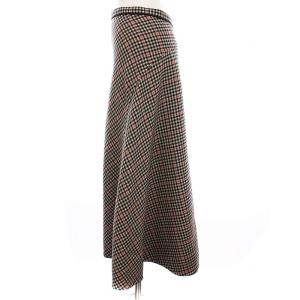TOMORROWLAND collection 24AW タッターギンガムリバー サークルスカート ロング チェック 36 赤 黒 白 14-05-44-05251