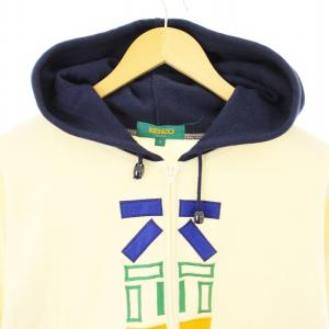 KENZO GOLF ジップアップパーカー フーディー ニット 2 白 紺 536U6108 /MM
