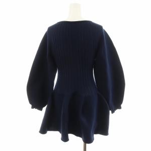 CFCL POTTERY LONG SLEEVE FLARE TOP ネイビー