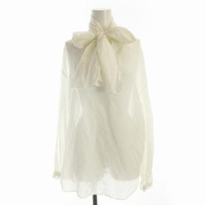 シャツ ブラウス 長袖 シルク混 リボン F 白 ホワイト GGZ10212204A0003 /EE