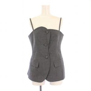 LE CIEL BLEU Wave Front Bustier Curve Hem Kick Flare Pants セットアップ