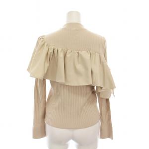 Diagram GRACE CONTINENTAL ギャザーフリルニットトップ アシンメトリー リブ 長袖 36 ベージュ 03224 43121 /YM