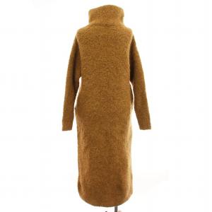 Plage 23AW ALPACA BOUCLE ニットワンピース ハイネック アルパカ ロング 長袖 36 茶 ブラウン