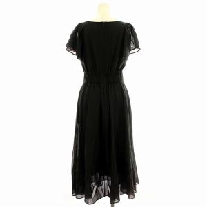 EPOCA シアー ワンピース N2J05-737-09 半袖 ロング フレア 36 黒 ブラック /G