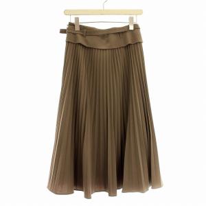 EPOCA プリーツスカート M5S03-806-53 ロング スカート ベルト付 38 ライトブラウン 茶 /G