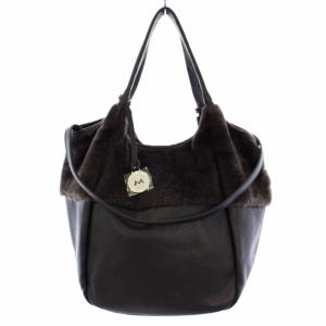 ハンドバッグ トートバッグ ショルダーバッグ 2WAY ボア 黒 茶 /TK