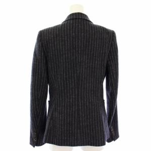 EPOCA テーラードジャケット ストライプ ウール 40 紺 白 M5E09-447-28 /TK