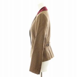 Paul Smith BLACK スーツ セットアップ テーラードジャケット シングル パンツ スラックス 千鳥格子柄 38 40 茶 ブラウン