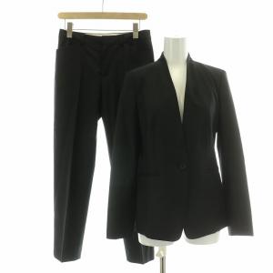 セットアップ 上下 ノーカラージャケット アウター シングル 総裏地 テーパードパンツ スラックス ジップフライ