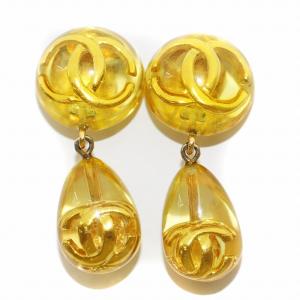 ヴィンテージ ココマーク イヤリング ドロップ型 イエロー