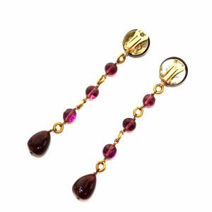 CHANEL ヴィンテージ イヤリング 2 3刻印 パープル