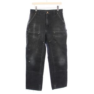 ダブルニー デニムパンツ ダメージ加工 W32 L32 ネイビー