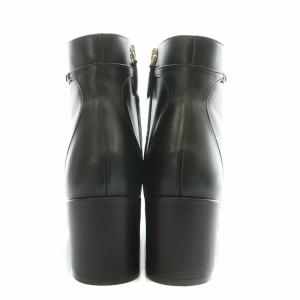 Salvatore Ferragamo ショートブーツ ラウンドトゥ チャンキーヒール レザー 6 黒 ブラック /BB