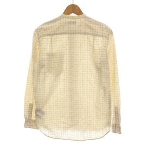 RRL ラルフローレン バンドカラー シャツ チェック コットン 長袖 1 白 アイボリー /YM