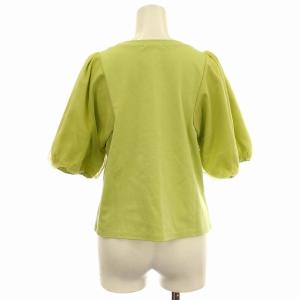 TO BE CHIC パフスリーブ カットソー W5P09-346-74 半袖 チュール Tシャツ 40 黄緑 グリーン /G