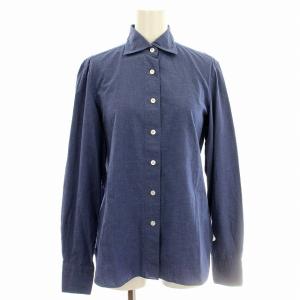 シャツ ブラウス 1212134 長袖 コットン 42 ネイビー 紺 /G