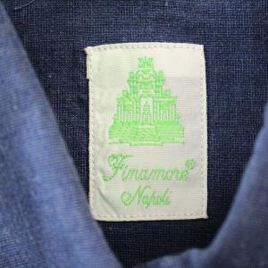 Finamore シャツ ブラウス 1212134 長袖 コットン 42 ネイビー 紺 /G