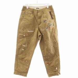 MIJ CRAFT CHINO PANTS チノパン チノパンツ ペイント加工 リペア加工 S ベージュ