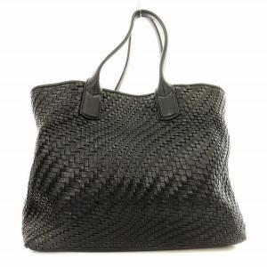 COLE HAAN トートバッグ 編み込み レザー ショルダー 黒 ブラック /G
