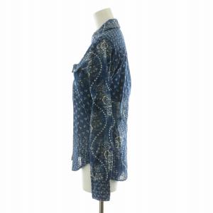 RALPH LAUREN シャツ ブラウス 長袖 花柄 7 ブルー WMBLWOVS2C00243 /NQ