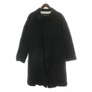 24AW ウールサージ縮絨コート XS ブラック HN-C101