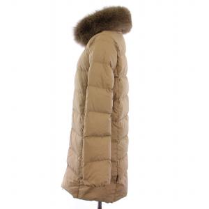 DUVETICA LEXYDUE ダウンコート ロング ジップアップ ファー付き 38 ベージュ 192-D0415431N00-11620-FM