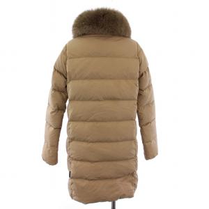 DUVETICA LEXYDUE ダウンコート ロング ジップアップ ファー付き 38 ベージュ 192-D0415431N00-11620-FM