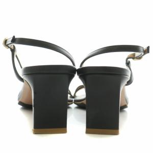 PELLICO ストラップサンダル スクエアトゥ チャンキーヒール レザー 36.5 黒 ブラック /BB