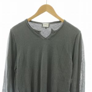 ARMANI COLLEZIONI ニット Tシャツ ロンT 長袖 プルオーバー 5 グレー LCM57MLC48M /NQ