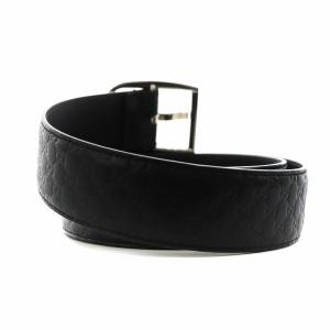 GUCCI BMJ0N GG柄 ベルト ハトメ レザー 黒 ブラック 449716 /AN23 OH