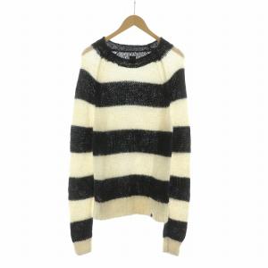 ニット セーター ボーダー 長袖 4 ホワイト ブラック A7BMJ-3762-9377 /NQ