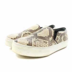 CELINE スニーカー シューズ スリッポン パイソンレザー 37 ベージュ 336121 /AN17 D