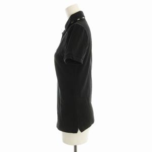 BURBERRY BLUE LABEL ポロシャツ 半袖 ロゴ刺繍 38 黒 ブラック E1P56-388-09 /EE