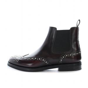 KETSBY MET ポリッシュドバインダーチェルシーブーツ スタッズ ショート サイドゴア ローヒール