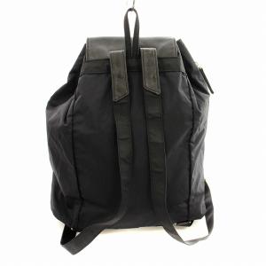 Y'saccs リュックサック デイバッグ ナイロン レザー切替 黒 ブラック /G