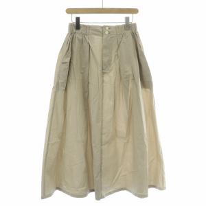 フレアスカート ギャザー イージー ミモレ ロング ウエストゴム M グレー /BB