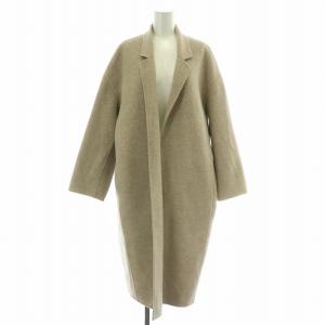 ハミルトンコクーンコート アウター ロング丈 前開きトッパー ウール 38 ベージュ 19020922200040