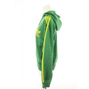 adidas Originals ジップアップパーカー フーディー ライン ロゴ L 緑 185276 /MM
