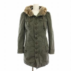 モッズコート アウター フェイクファー S カーキ /YT