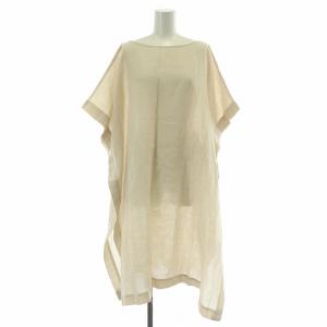 cotton linen poncho コットンリネンポンチョ カットソー チュニック 半袖 無地 F