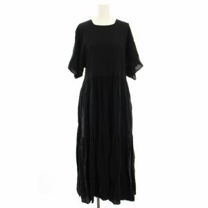 クリスティダウン Christy Dawn ワンピース ロング 半袖 ティアード 黒 ブラック 2810300442