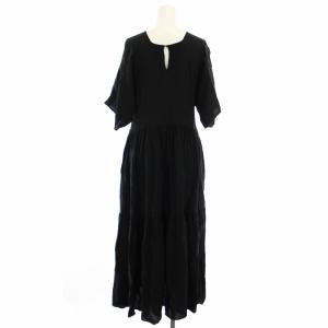 Ron Herman クリスティダウン Christy Dawn ワンピース ロング 半袖 ティアード 黒 ブラック 2810300442